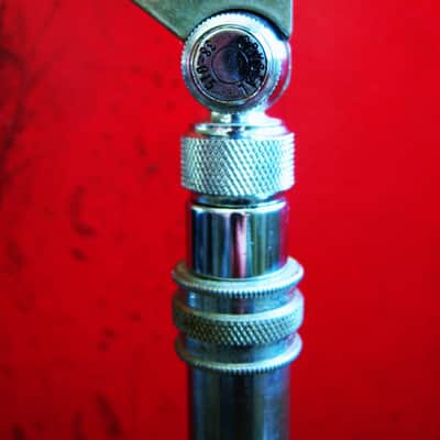 Vintage 1960's AMD 38-015 crystal microphone Hi Z "bullet" harp mic w cable and Aiwa stand Olson Monarch Calrad Argonne image 7