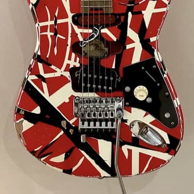 EVH Striped Series Frankie (2020) MINT CONDITION - Red, White, Black Stripes Relic image 1