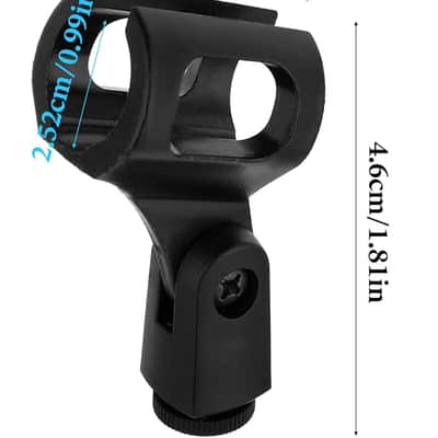 4 PCS Microphone Holder, Adjustable Angle Mic Holder Clip for Stand Rubber Flexible Microphone Clip Black Wireless Mic Holders Clamp for Mics Stand Handheld Microphones Recording Condenser Microphones image 2