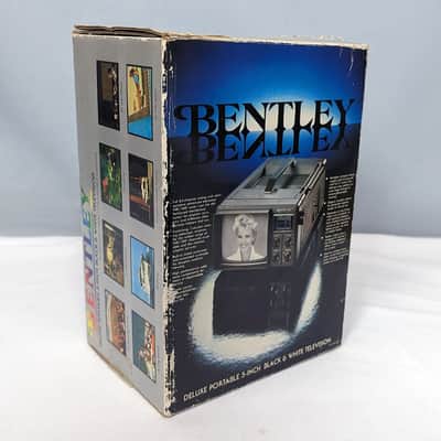 Vintage Bentley 100 Deluxe Portable 5" Inch Black & White TV - UHF VHF - Tested & WORKING image 2