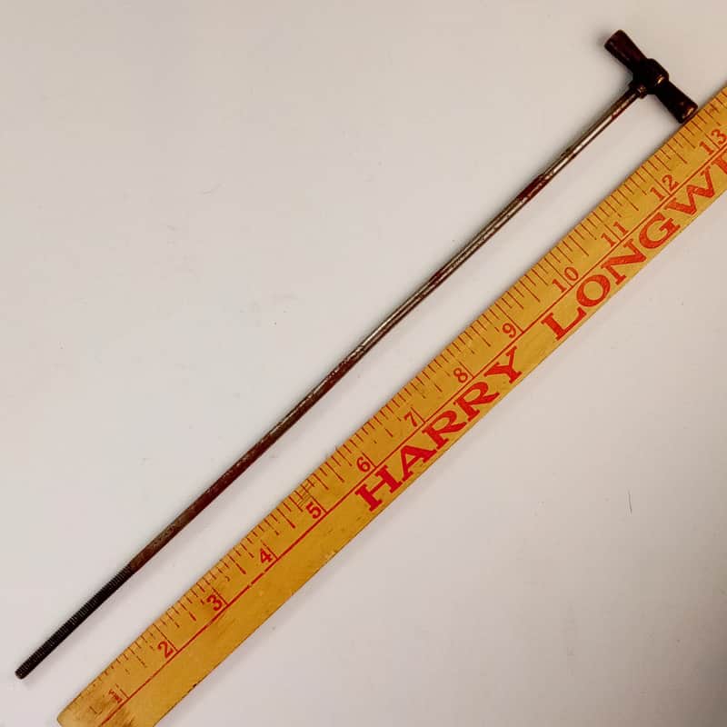 Frank Wolf 12 3/4"Bass Drum Tension Rod Faucet Thumb Turn Vintage 30s USA Nickel image 1