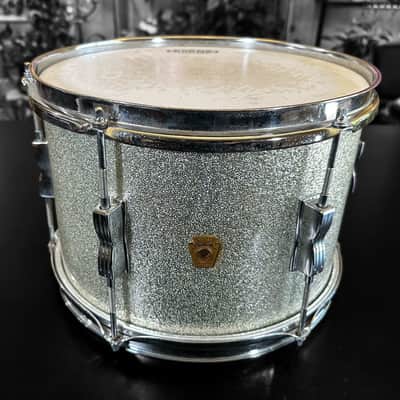 Ludwig No. 996-1 Club Date Outfit Drum Set (8x12"/14x14"/14x20") w/ Keystone Badges 1967 - Silver Sparkle image 4