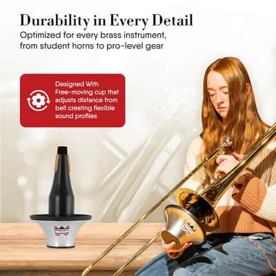 Denis Wick Straight Mute for Bass Trombone or Tenor Horn, 5509 - Hand-Spun Aluminum Mute with Natural Cork, Brilliant Tone, Intonation & Tight-Bell Fit for Practice or Performance image 8
