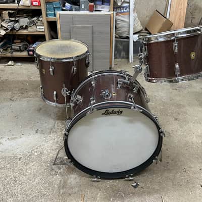 Ludwig Downbeat 1965 - Burgundy sparkle image 2