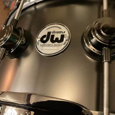 DW 6.5x14 Collector's Satin Black over Brass Snare Drum w/ Black Nickel HW image 4