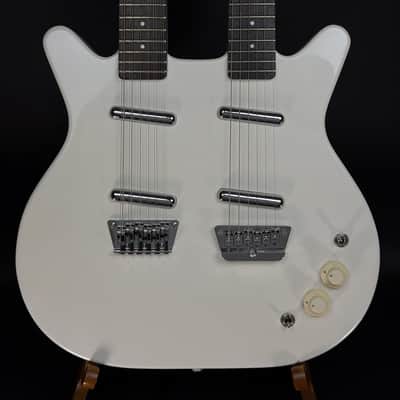 Pre-Owned Danelectro Doubleneck Electric Guitar - White Pearl image 2