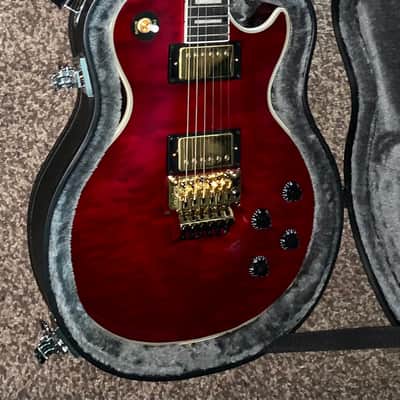 Epiphone Alex Lifeson Signature  Les Paul Custom Axcess  Ruby red electric guitar Floyd rose ohsc image 11