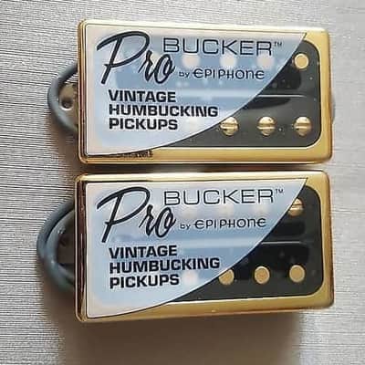 Gold Epiphone Open ProBucker Pickups Neck and Bridge Set For Epiphone Les Paul SG LP ES image 1