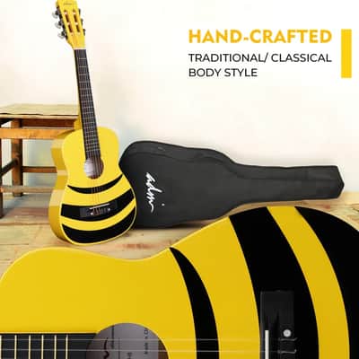 ADM Beginner Acoustic Classical Guitar Nylon Strings Wooden Guitar Bundle Kit for Kid Boy Girl Student Youth Guitarra Online Lessons with Gig Bag, Strap, Tuner, Picks (30 Inch, Honey Bee) image 5