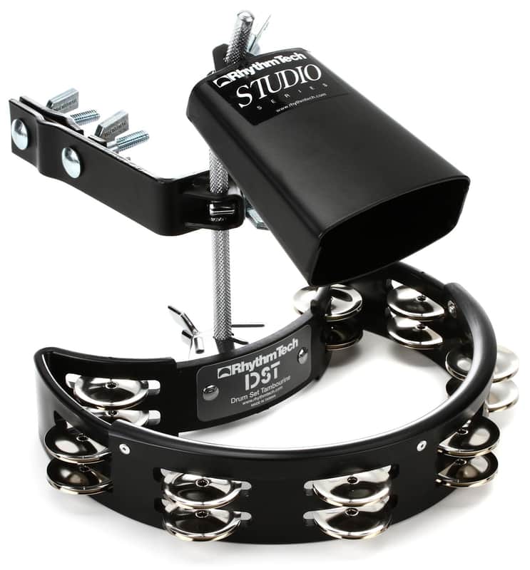 Rhythm Tech RTDKP-U Drum Kit Pack with Tambourine  Cowbell  and Mount (3-pack) Bundle