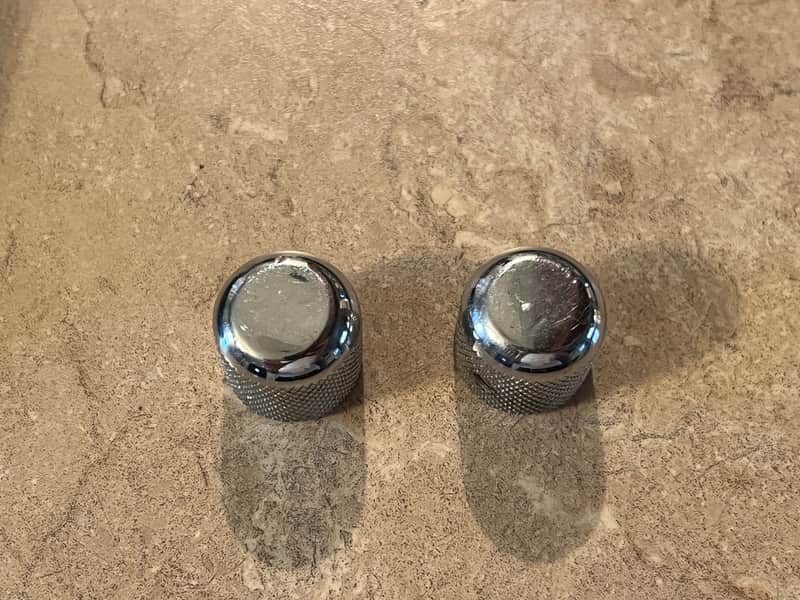 1955 Fender guitar bass chrome knobs set Telecaster Precision image 1