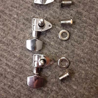 Ping Guitar Tuners (partial set: 2 bass side, 1 treble side) 1980's-1990's - Chrome image 6