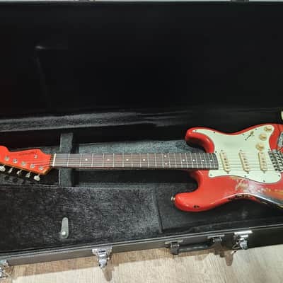 MyDream Partcaster Custom Built - Fiesta Red over Sunburst SRV image 2