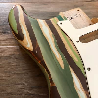 FRANCHIN Mercury guitar body Colorful Wood Grain Green Oil Paint and Bronze Metallic Leaf Swamp Ash S-type Made in Italy - Stock piece #03700918 image 7