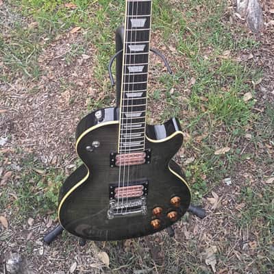 Epiphone Les Paul Standard Plus Top PRO 2017 Translucent Black Burst AAA Flame Top Schecter Apocalypse HH image 11