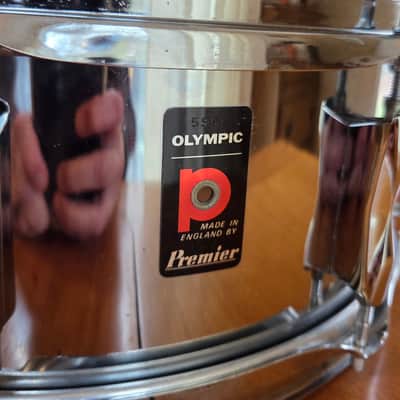 Premier Olympic 5.5x14" chrome over steel (COS) snare drum 1970s image 5