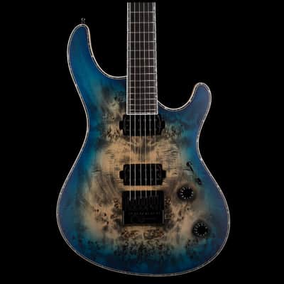 Mayones Regius 4Ever 6 String 3A Grade Eye Poplar Top Jeans Black Three Tone Blue Burst Satine Finish image 1