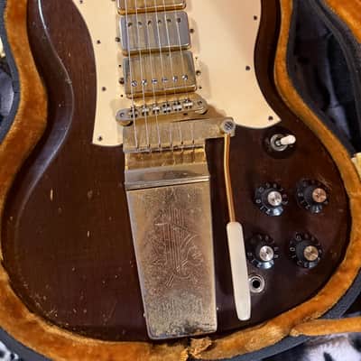 Gibson SG Custom "Large Guard" with Maestro Vibrola 1966 - 1971 - Walnut imagen 2