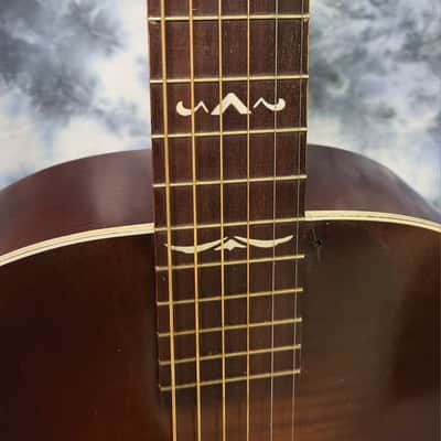 Vintage RARE 1940's Regal Arch Top and Back Faux Tiger Stripe Sunburst Acoustic Guitar Pro Setup New Strings Hard Shell Case image 4