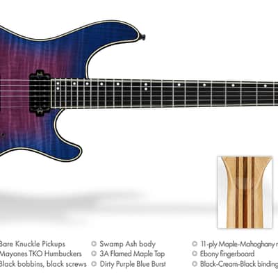 Mayones Regius 6 Spalted Flame Maple image 22
