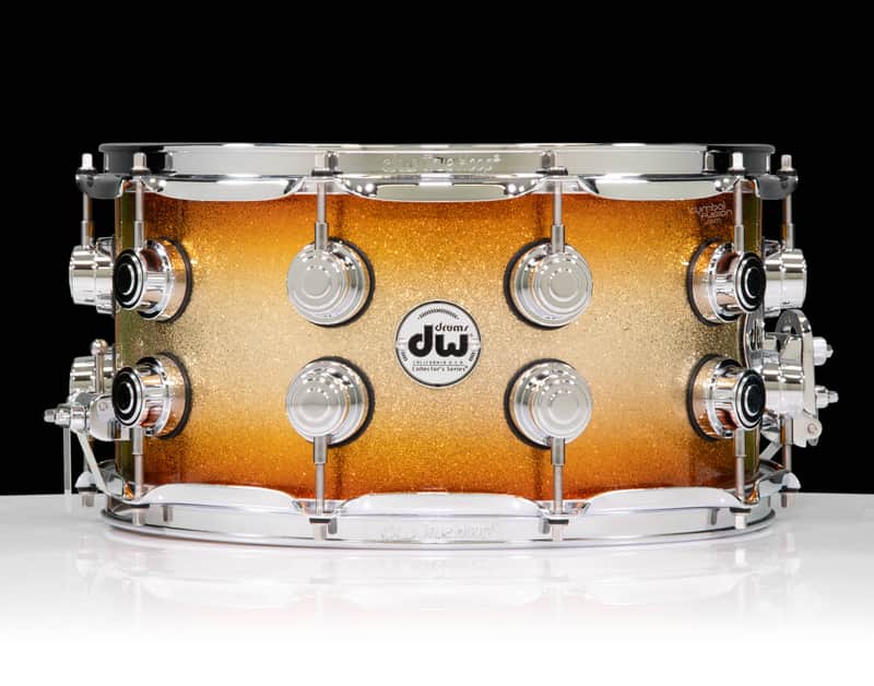 DW Collector's Series 7x14 SSC Maple Snare Drum Gold Glitz image 1