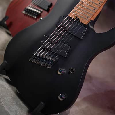 Cort KX307MS Open Pore Black Multi Scale 7 String Electric Guitar image 3