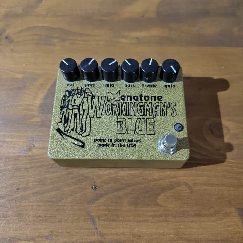 Menatone Custom Shop Workingman's Blue 6-knob Point-To-Point handwired overdrive pedal image 1