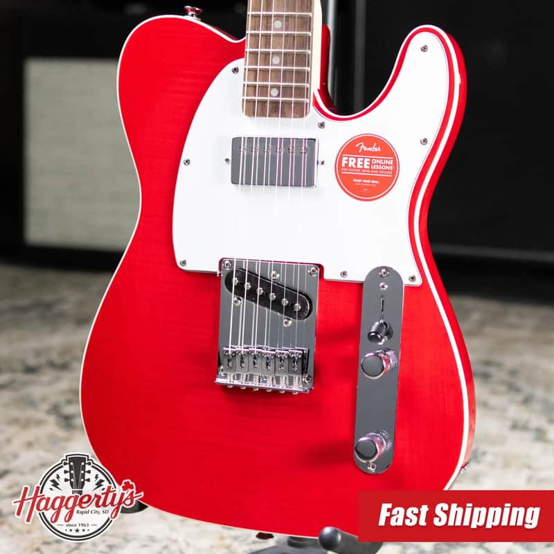 Squier Affinity Series Telecaster FMT SH Electric Guitar - Crimson Red Transparent image 1