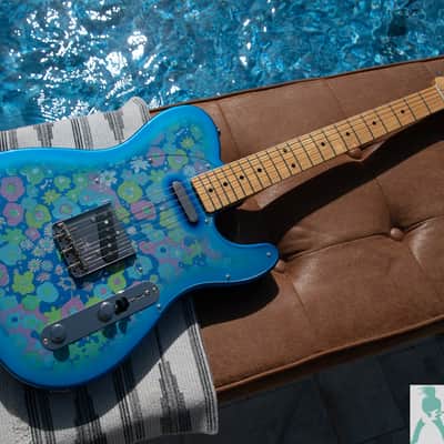 New Limited Edition Fender Japan Blue Flower Power Telecaster - Pro Set Up w Perfect Frets/Action/Intonation! (Paisley Tele) image 1
