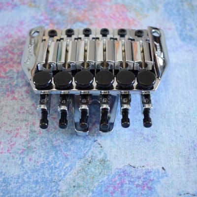 Floyd Rose Speedloader Fixed Bridge - Complete Kit - Ping - 2000's - Chrome - Mint image 2