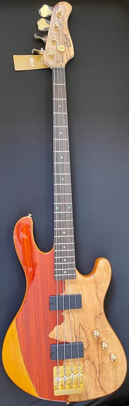 Cort Jeff Berlin Series Rithimic NAT Spalted Maple/Padouk Top 4-String Bass 2010s - Natural image 1