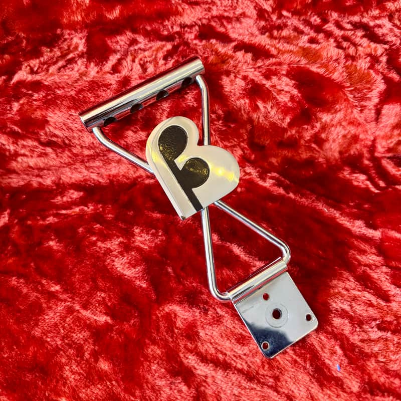 Burns Baldwin 704 Bass guitar tailpiece 1960’s - Chrome B logo original vintage UK England trapeze image 1