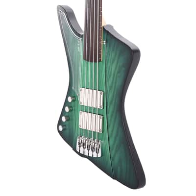 Sandberg Forty Eight Matte Greenburst Fretless 5-String Lefty (Serial #40418) image 2