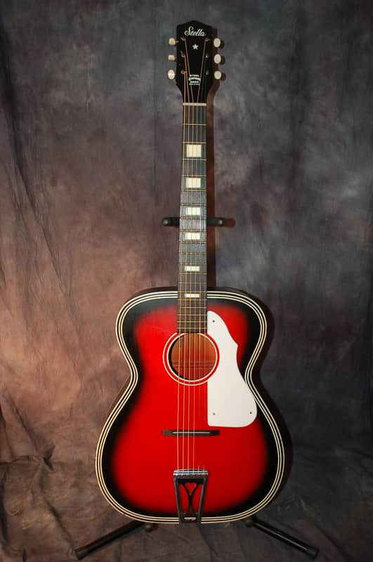 1964 Harmony Stella Model H1141 Grand Concert Size Redburst Pro