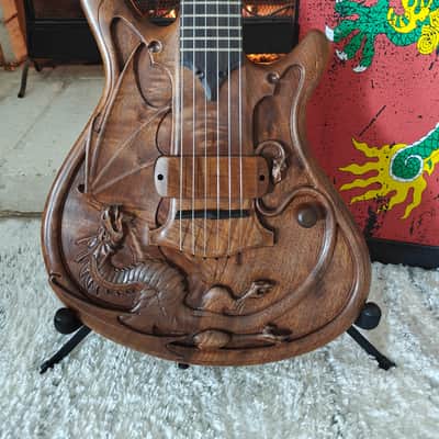 William Jeffrey Jones “The Dragonwing” – 2010 – Sculptured Walnut – One-of-a-Kind Hand Carved Art Guitar image 5