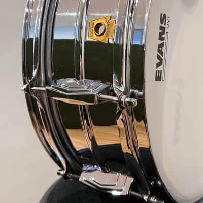 Ludwig No. 400 Super-Ludwig 5x14" 10-Lug Brass Snare Drum with Keystone Badge 1960 - 1963 - Chrome-Plated image 9