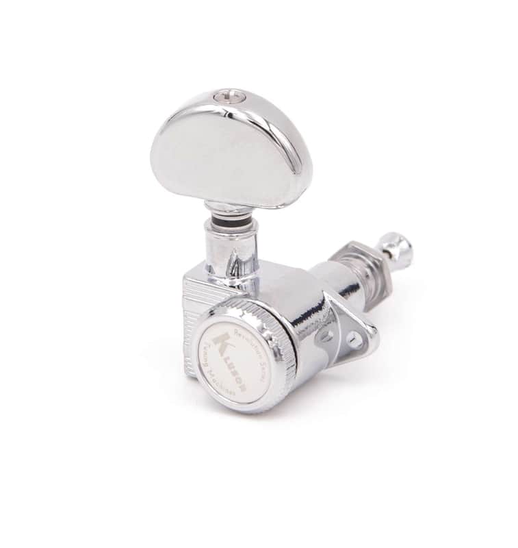 Kluson 3x3 Revolution E-Mount 90deg 20:1 ratio Locking Tuners, Chrome KREL-3-C image 1