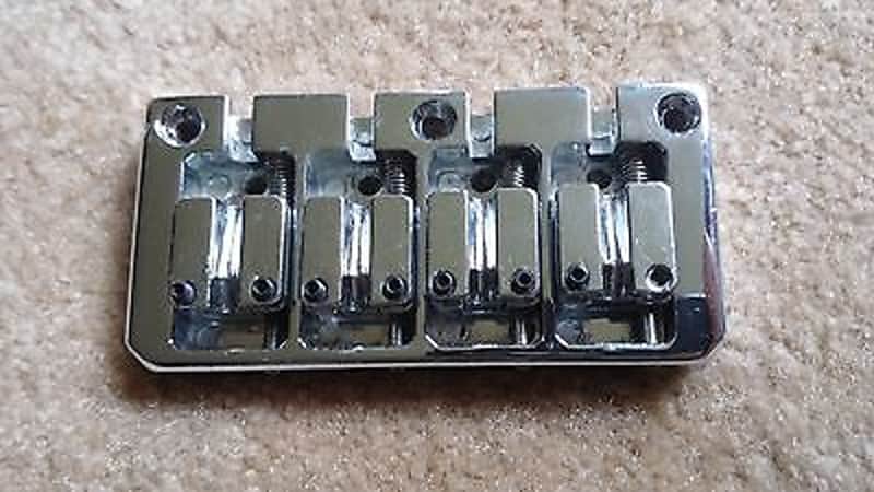 chrome 4-string high mass bass bridge with quick release design Bild 1