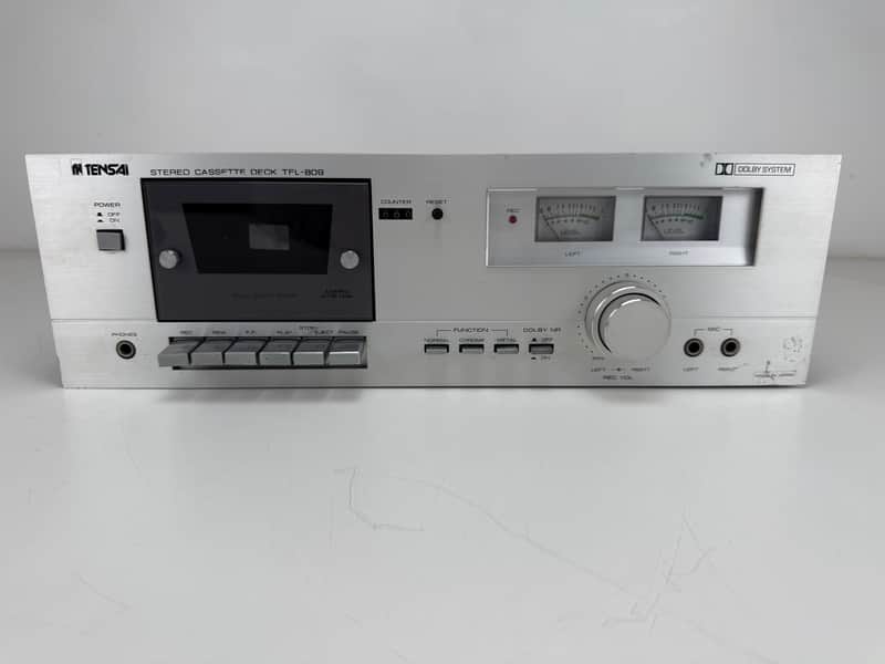 Tensai TFL-809 Stereo Cassette Deck - Nice looking deck, with VU meters image 1