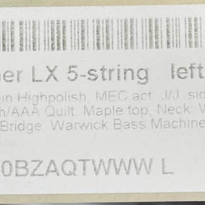 Warwick Streamer LX 2015 Trans black lefty image 7