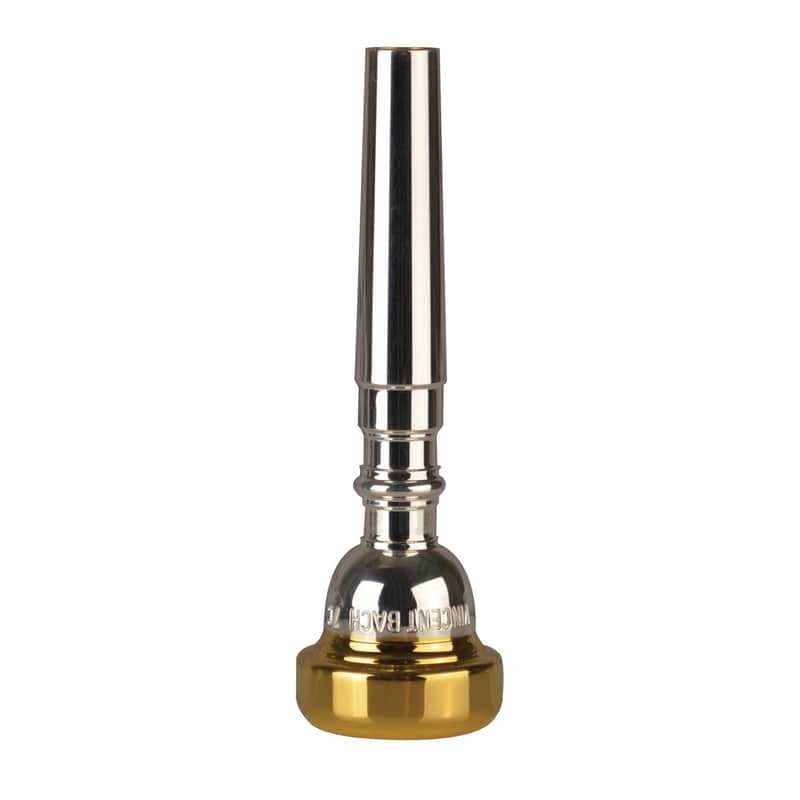 Bach Classic Silver Plated Trumpet Mouthpiece with Gold-plated Rim 7C image 1