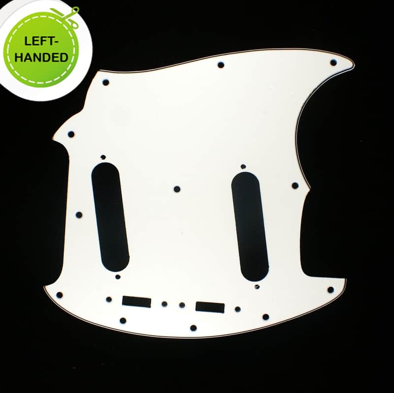 Left-handed Replacment Pickguard For Mustang Classic Series style ,3Ply White image 1