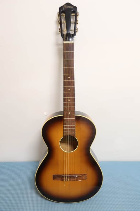 Vintage 1960s  Framus Parlor Model 5/10 "Serenade" Small Body Acoustic Guitar West Germany Clean Original Fuax Gator Case Hang Tags & Original Pick WOW image 1