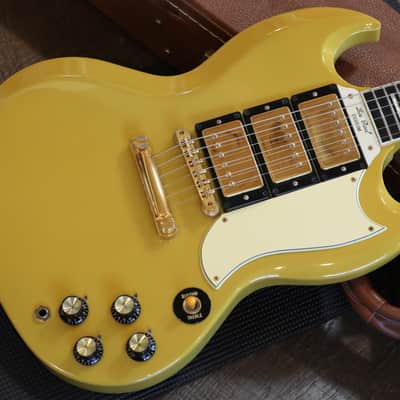 Case Queen! 1991 Gibson Les Paul Custom SG Limited 30th Anniversary 3 Pickups Electric Guitar TV Yellow + OHSC image 2