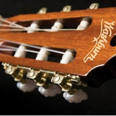 Washburn C5CE Classical Cutaway Acoustic Electric Guitar. Natural image 6