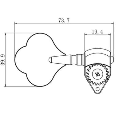 Guyker Open frame 4 right hand 1:20 ratio Tuners pegs Black image 4