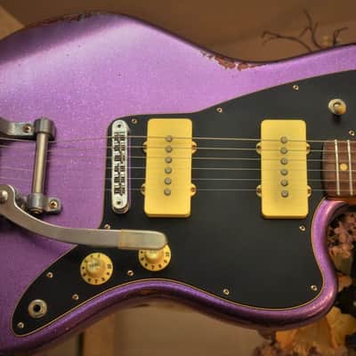 American Fender Jazzmaster Limited Edition Custom Heavy Relic Nitro Purple Sparkle image 22