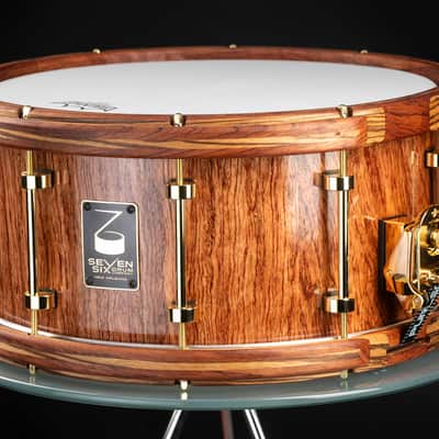 Seven Six Drum Company 7x14 Bubinga Art #3 Custom Snare Drum image 1