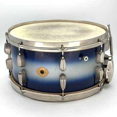 Used Vintage Slingerland Radio King 4pc Drum Set Blue Duco - Good image 2