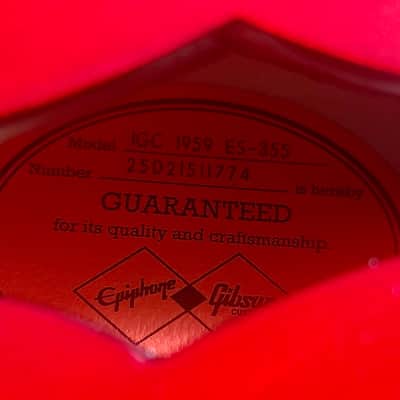 Epiphone Inspired by Gibson Custom 1959 ES-355 Cherry Red - New. image 6